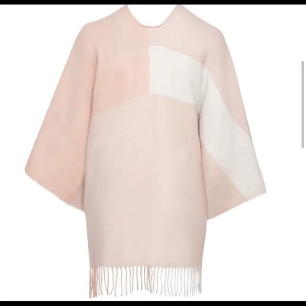 Soia & Kyo Woven Scarf Cardigan w/ Fringe Pink